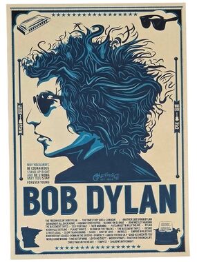 Vintage Style Bob Dylan Concert Poster Print | Music Wall Art 12x18 | Blues Folk